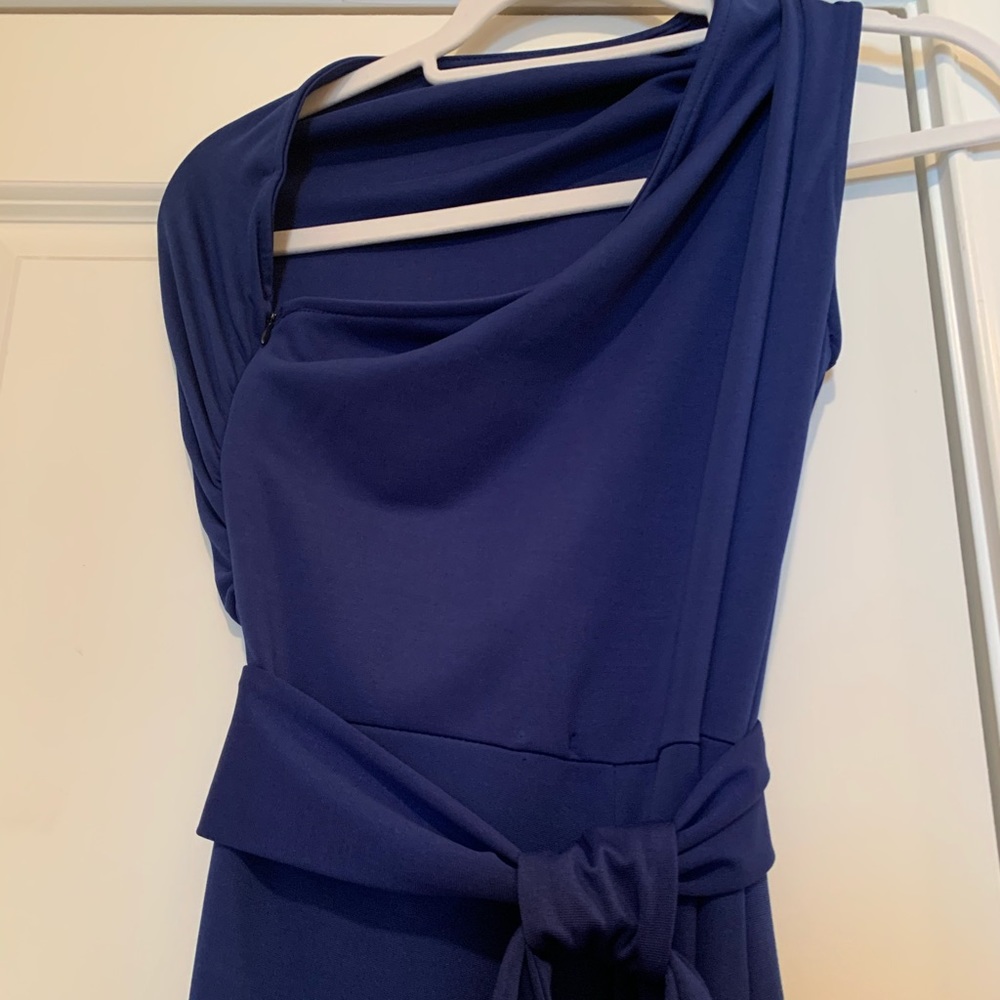One Shoulder Sleeveless Jumpsuit with Tie